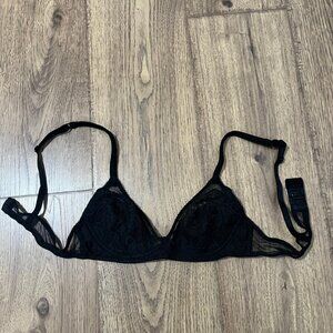 Victoria’s Secret 36A Black Simple Eyelet Lace Bra No Padding or Wire